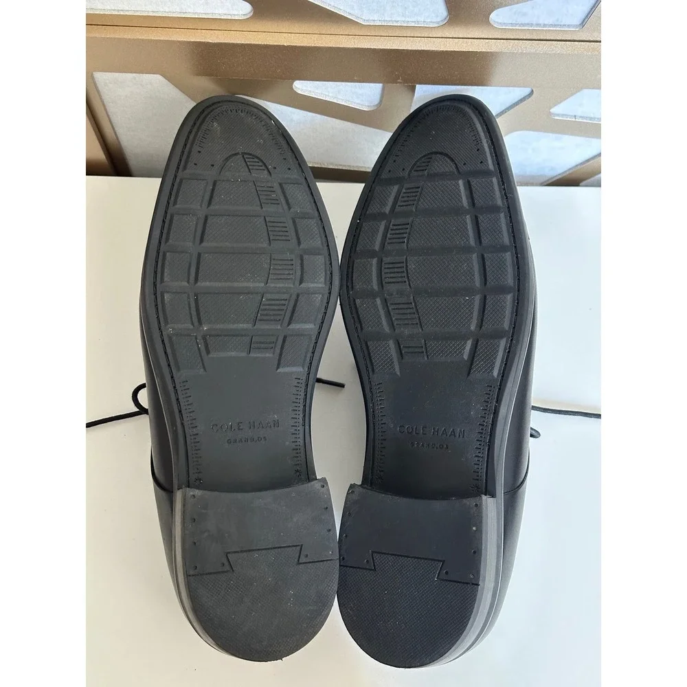 Cole Haan Mens Lenox Hill Cap Toe Derby Black Leather Dress Shoes C20155 SZ 12 M